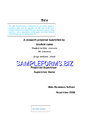 Research Proposal Template doc pdf free